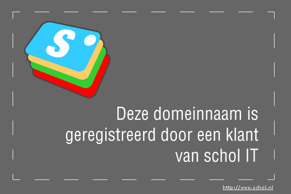 Deze domeinnaam is geregistreerd door een klant van Schol IT